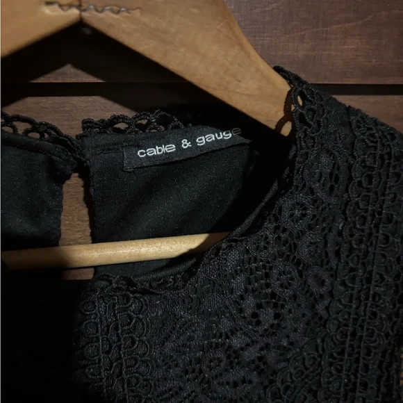 Cable & Gauge Black Lace Mini Dress - Picture 2 of 4